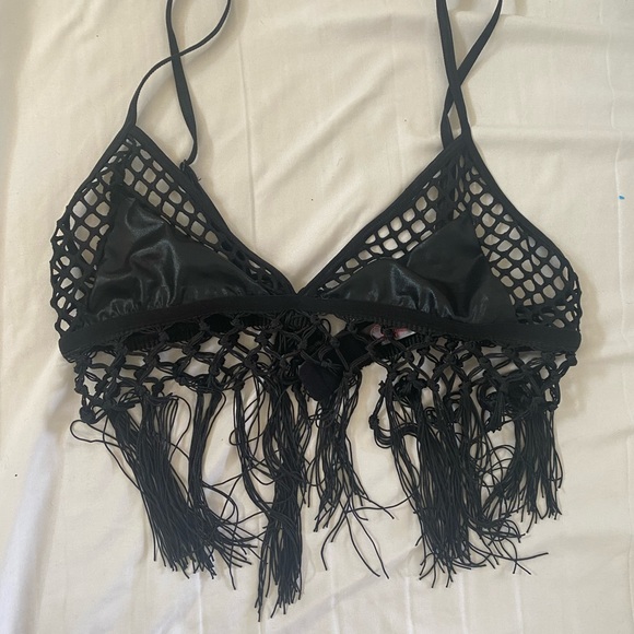 Festival top, black, only-size (fits like a small/med), lace bralette - Picture 3 of 3